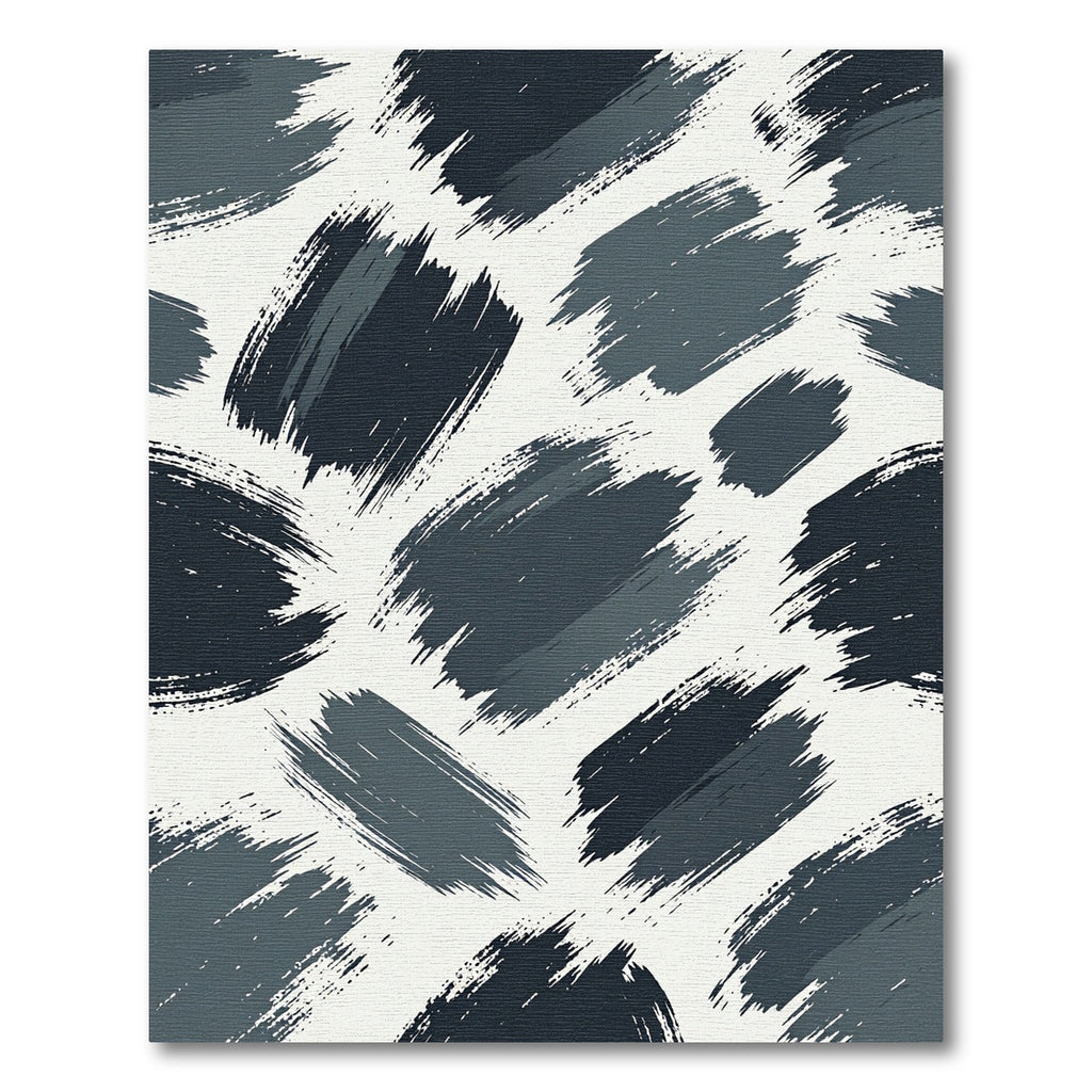 Abstract Gray Brush Stroke Rug
