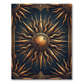 Celestial Gold Sunburst Navy Crest Rug