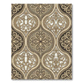 Elegant Gold Damask Scroll Ornament Rug