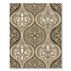 Elegant Gold Damask Scroll Ornament Rug