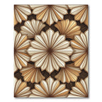 Golden Fan Petal Abstract Bloom Rug