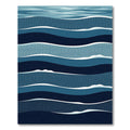 Abstract Deep Blue Layered Ocean Waves Rug