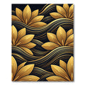 Golden Lotus Black Water Lilies Rug
