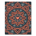 Coral Heart Lace Mandala Medallion Rug