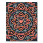 Coral Heart Lace Mandala Medallion Rug