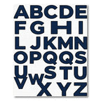 Navy Blue Alphabet Typography Letter Rug