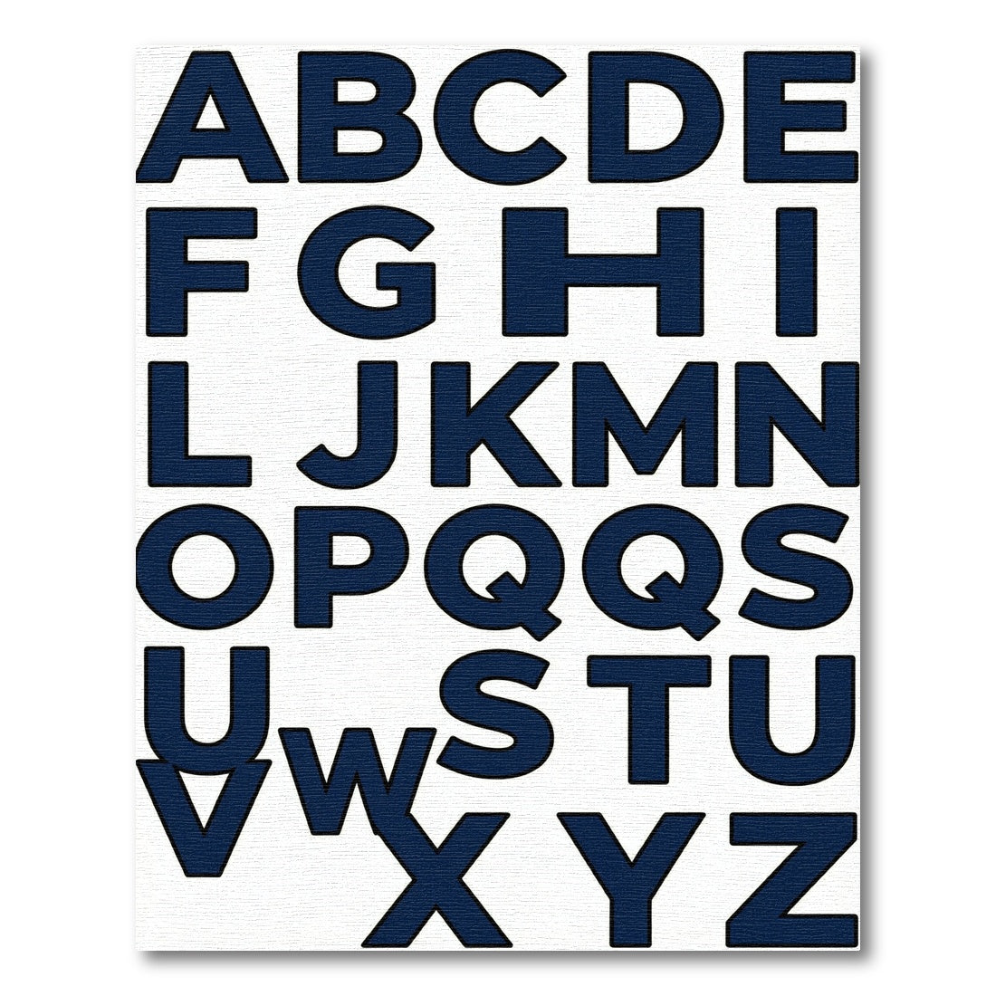 Navy Blue Alphabet Typography Letter Rug