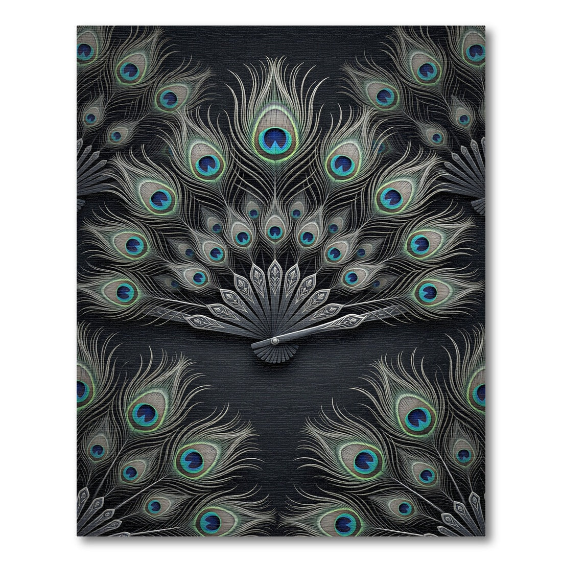 Elegant Peacock Feather Fan Rug