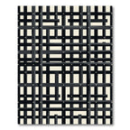 Black Ivory Intersecting Grid Rug