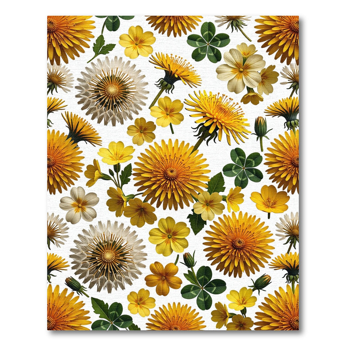 Golden Dandelion Wildflower Meadow Botanical Rug
