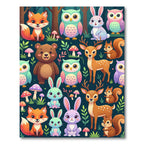 Whimsical Woodland Animal Forest Creatures Rug