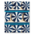 Blue and White Striped Beach Parasol Rug
