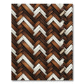 Textured Herringbone Weave in Walnut and Ivory Rug