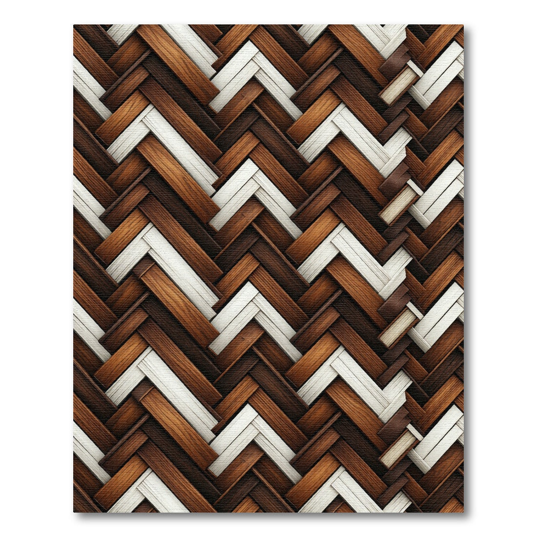 Textured Herringbone Weave in Walnut and Ivory Rug