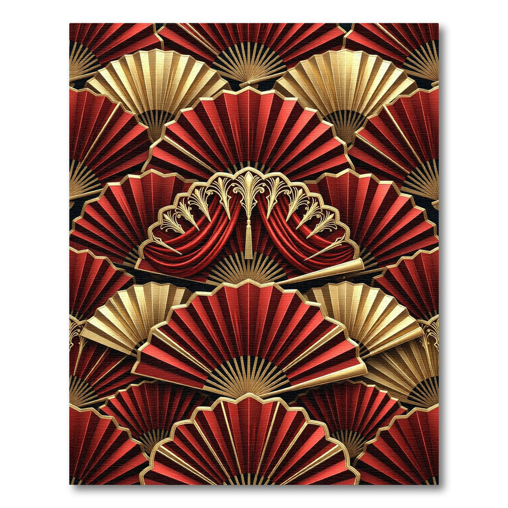 Regal Red Gold Fan Array Rug