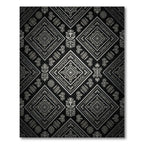 Monochrome Tribal Aztec Diamond Art Rug