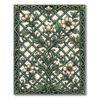Sage Botanical Ivy Trellis Floral Rug