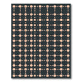 Peach Circles Grid Dark Background Rug