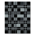 Monochromatic Charcoal and Black Plaid Check Rug