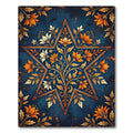 Golden Star Floral Vine Aubergine Rug