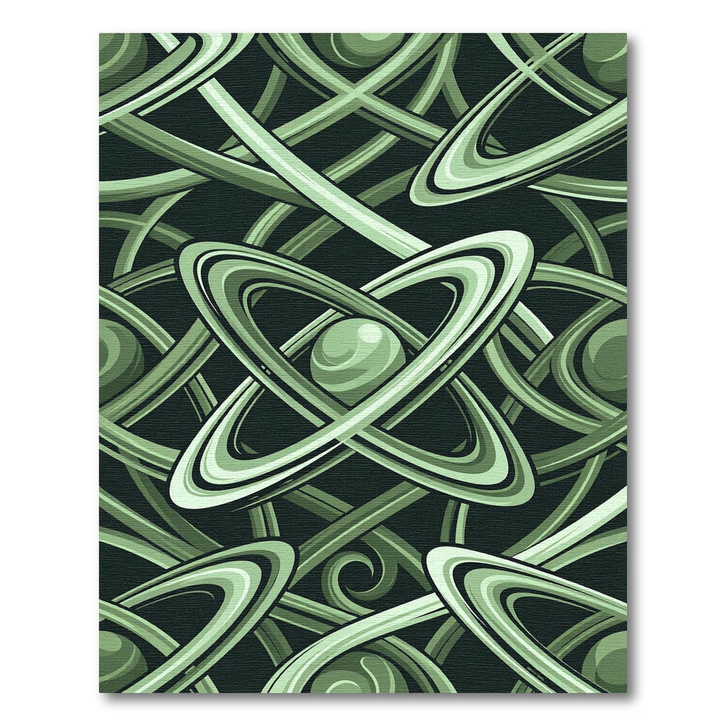 Green Intertwined Abstract Swirl Rug