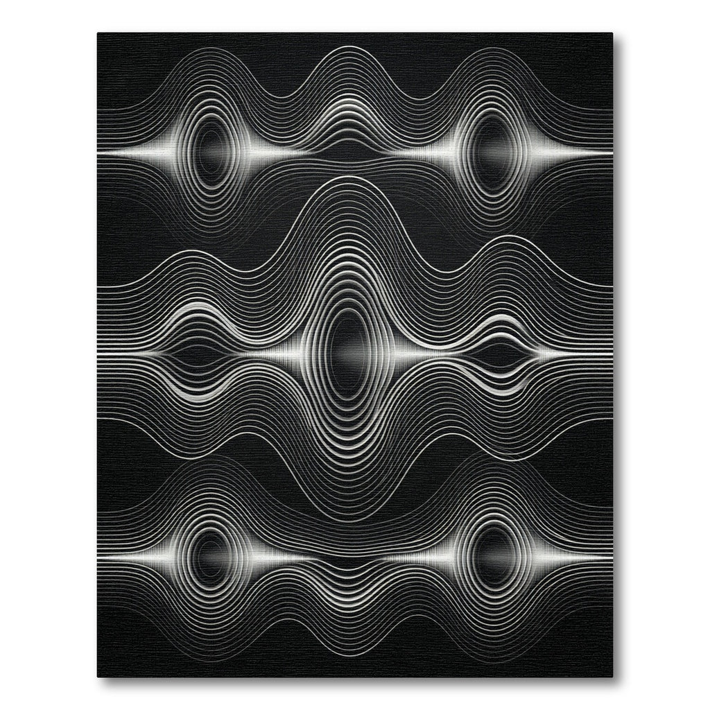 Abstract White Wave Flow Rug