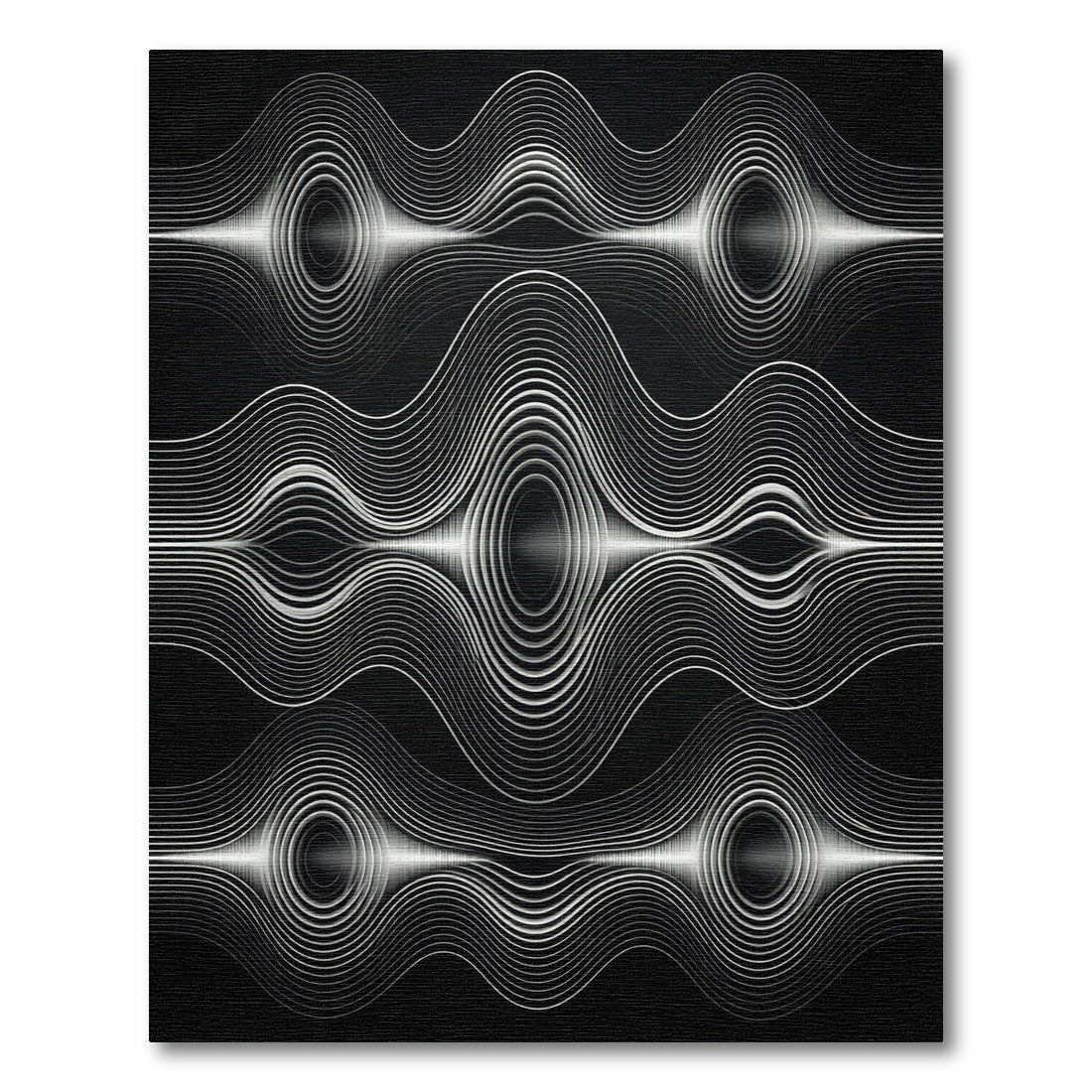 Abstract White Wave Flow Rug