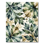 Earthy Watercolor Leaf Splatter Design Rug