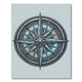Intricate Nautical Compass Silver Blue Ray Rug