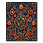 Midnight Floral Paisley Teardrop Arrangement Rug