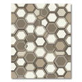 Earthy Tone Hexagon Layered Rug