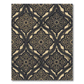 Ornate Gold and Charcoal Arabesque Trellis Rug