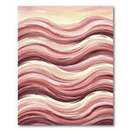 Rose Gold Abstract Wave Stripes Rug