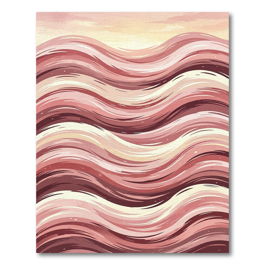 Rose Gold Abstract Wave Stripes Rug