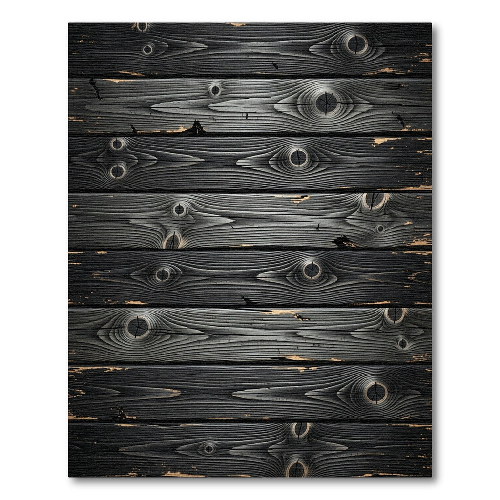Rustic Dark Gray Wood Grain Rug