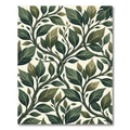 Vibrant Green Leafy Vine Pattern Rug