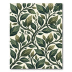 Vibrant Green Leafy Vine Pattern Rug