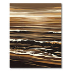 Earthy Toned Abstract Ocean Waves Rug