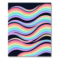 Vibrant Pastel Rainbow Wavy Lines Rug