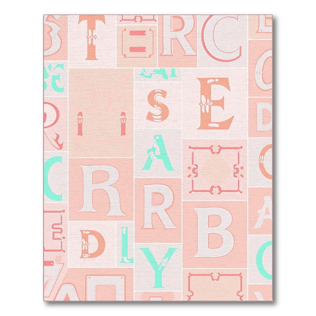 Pastel Alphabet Collage Tiles Rug