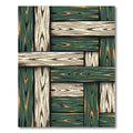 Modern Green and Cream Weave Rug