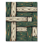 Modern Green and Cream Weave Rug