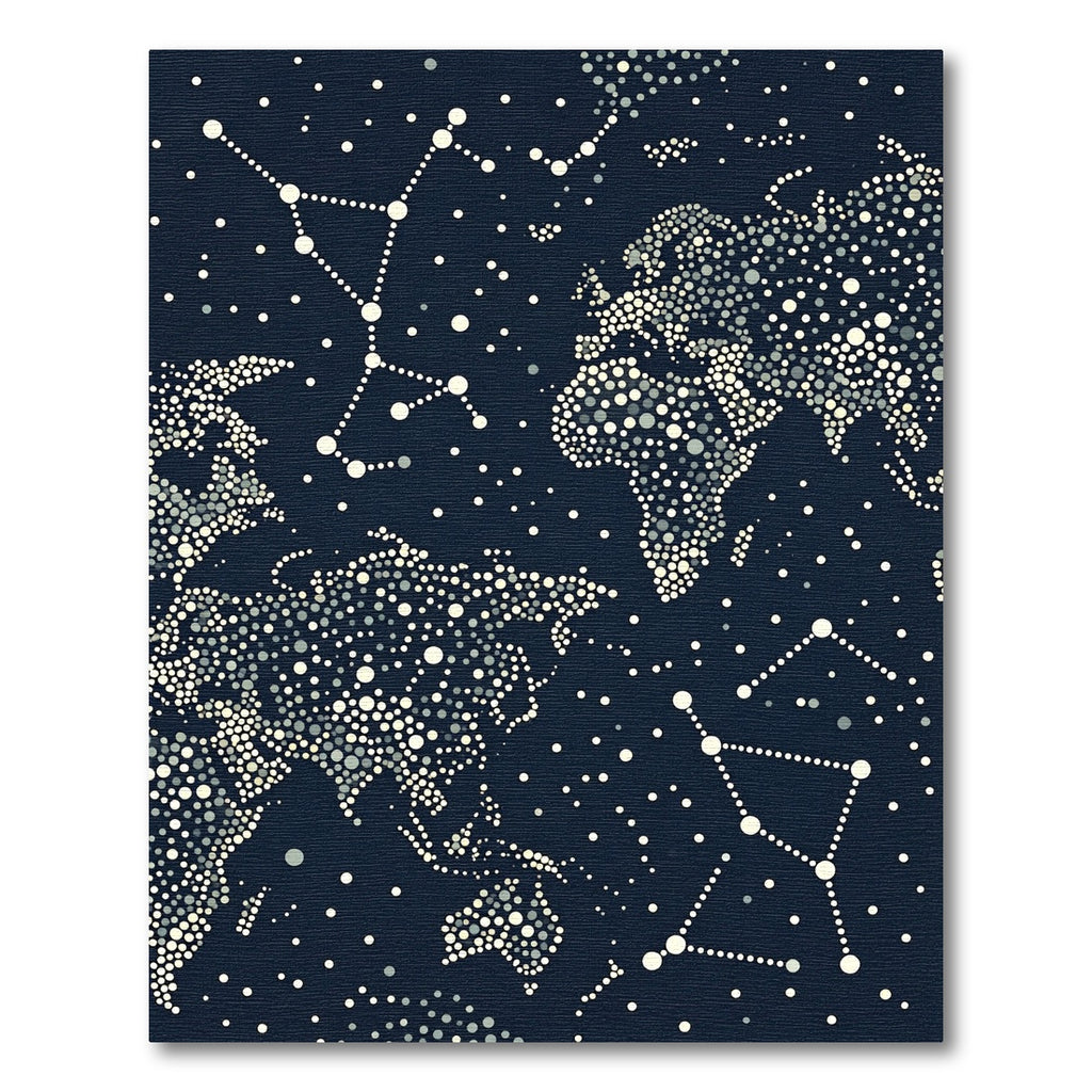 Celestial World Map Constellation Rug
