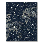 Celestial World Map Constellation Rug