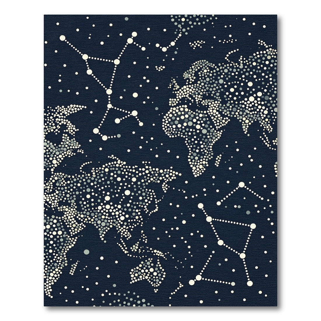 Celestial World Map Constellation Rug