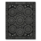 Silver Octagon Tribal Border Rug