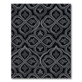 Dark Grey Quatrefoil Arabesque Rug