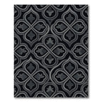 Dark Grey Quatrefoil Arabesque Rug
