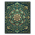 Emerald Verdant Floral Ornate Medallion Rug