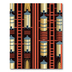 Farm Silo Grain Tall Stripe Rug